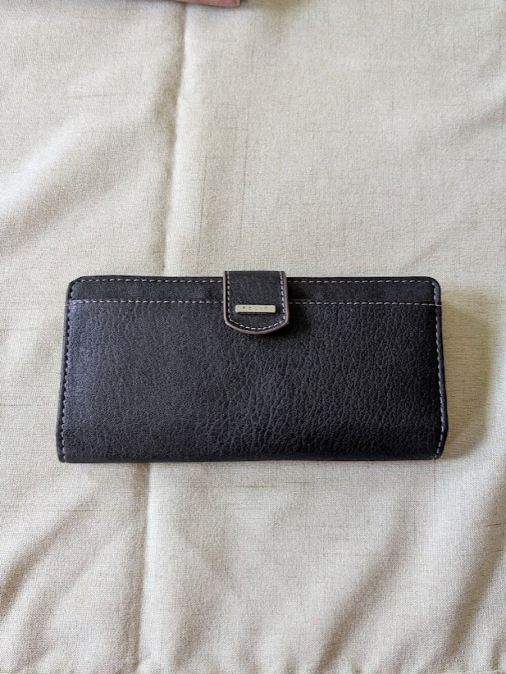 Relic Black Faux Leather Continental Wallet Polka Dot Interior